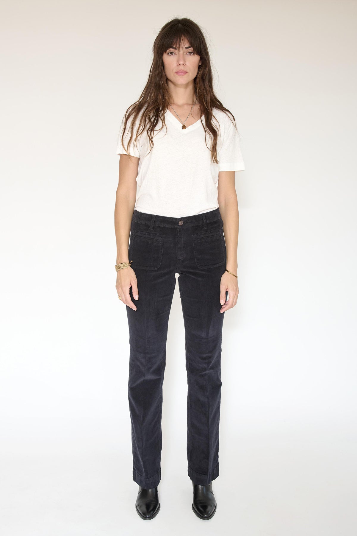 Pantalon - THE DIANA VELVET-BLACK