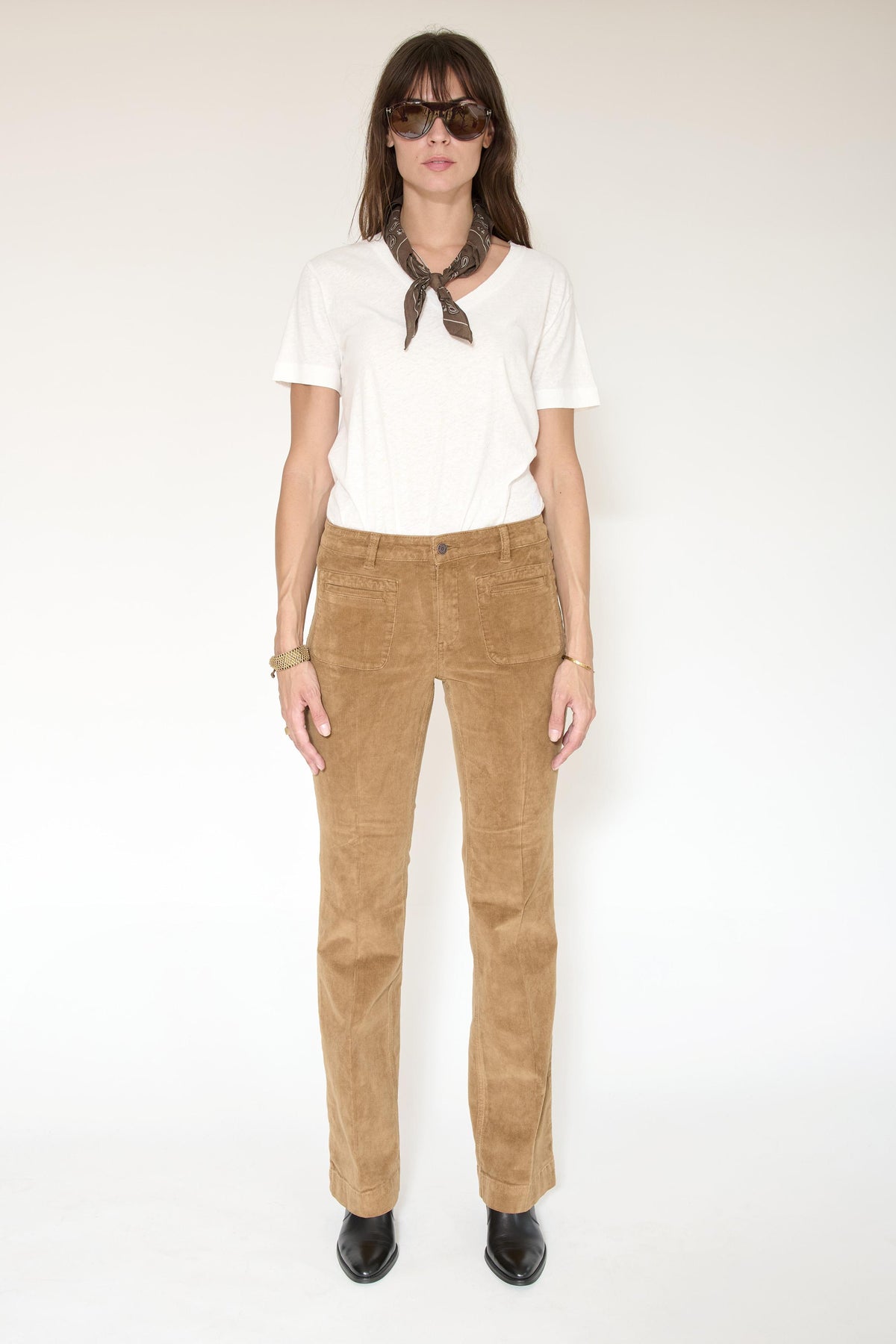 Pantalon - THE DIANA VELVET-CACAO
