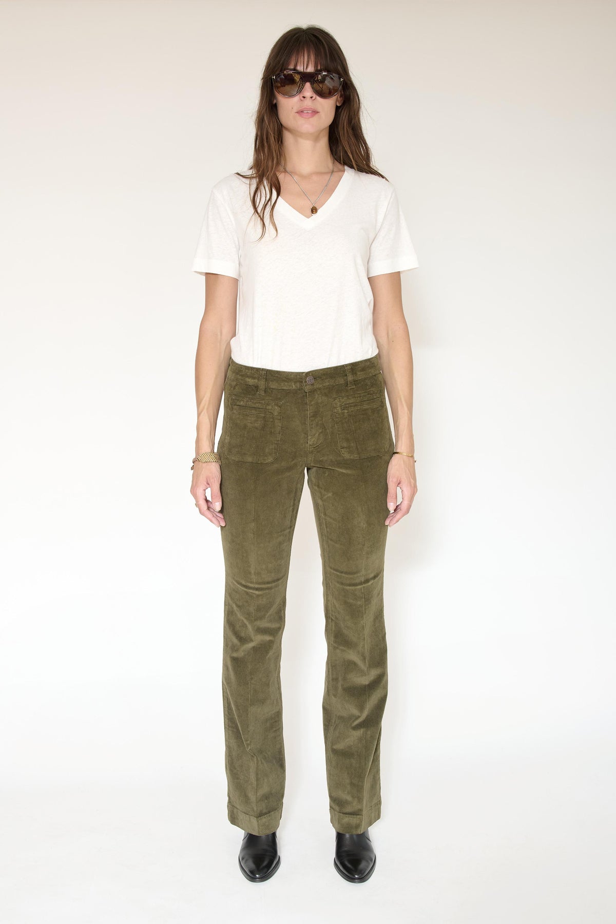 Pantalon - THE DIANA VELVET-KAKI