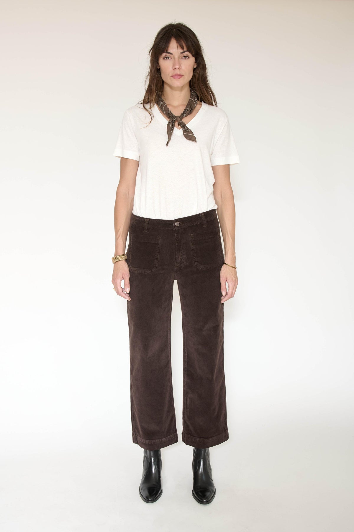 Pantalon - THE FRIDA VELVET-BROWN