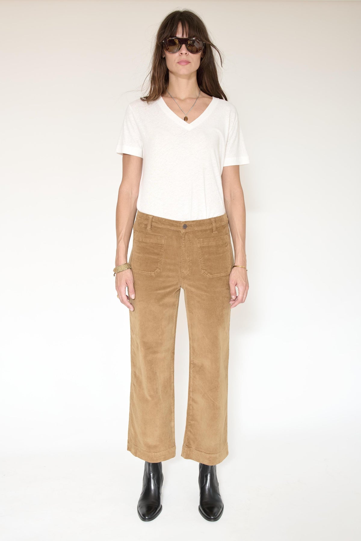 Pantalon - THE FRIDA VELVET-CACAO