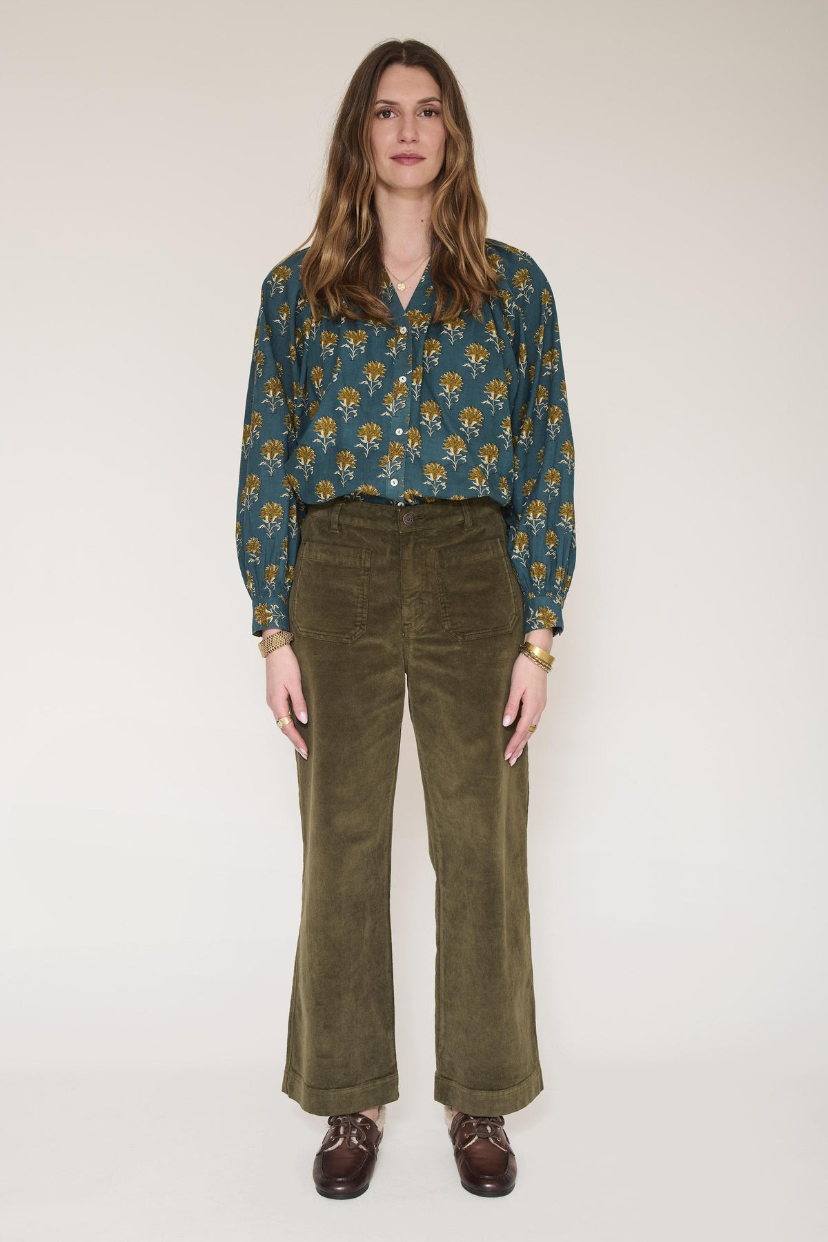 Pantalon - THE FRIDA VELVET-KAKI