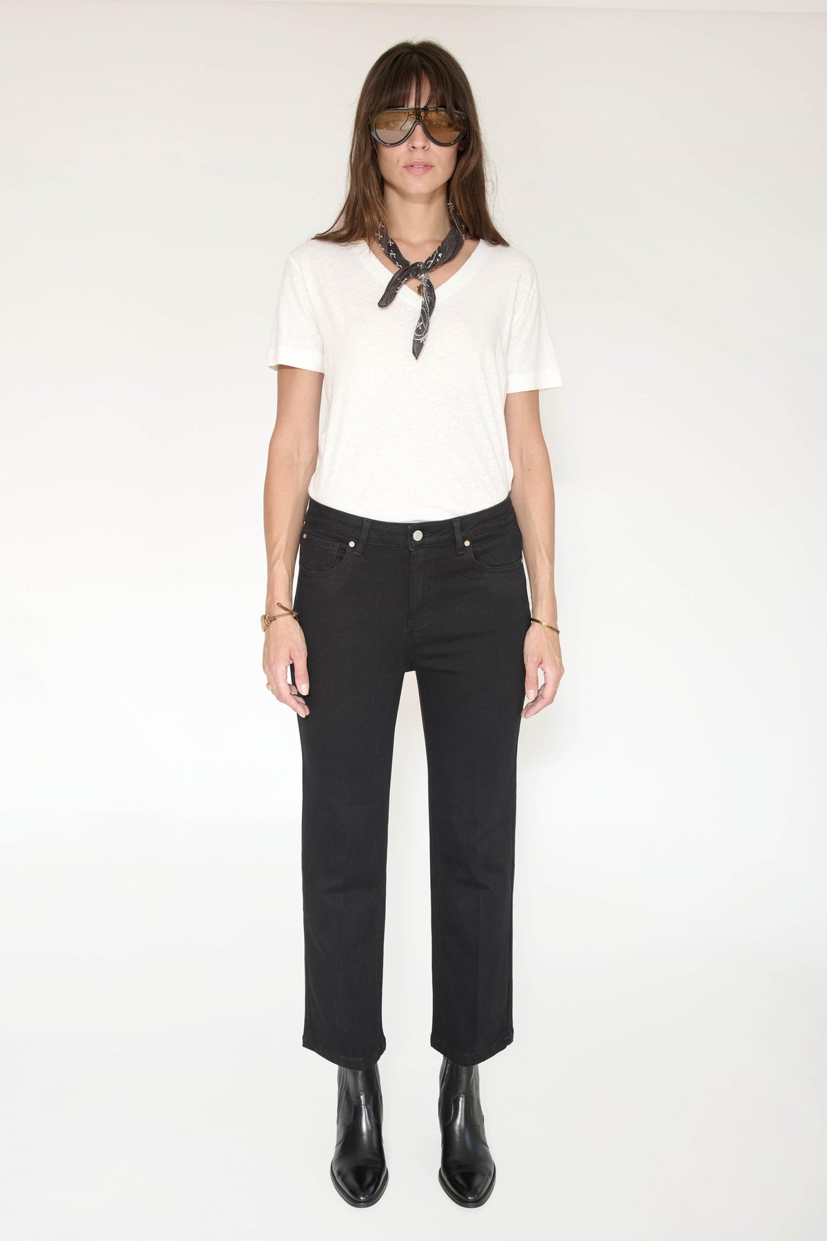 Jean - THE LINDA POWER STRETCH-BLACK - RINSE WASH