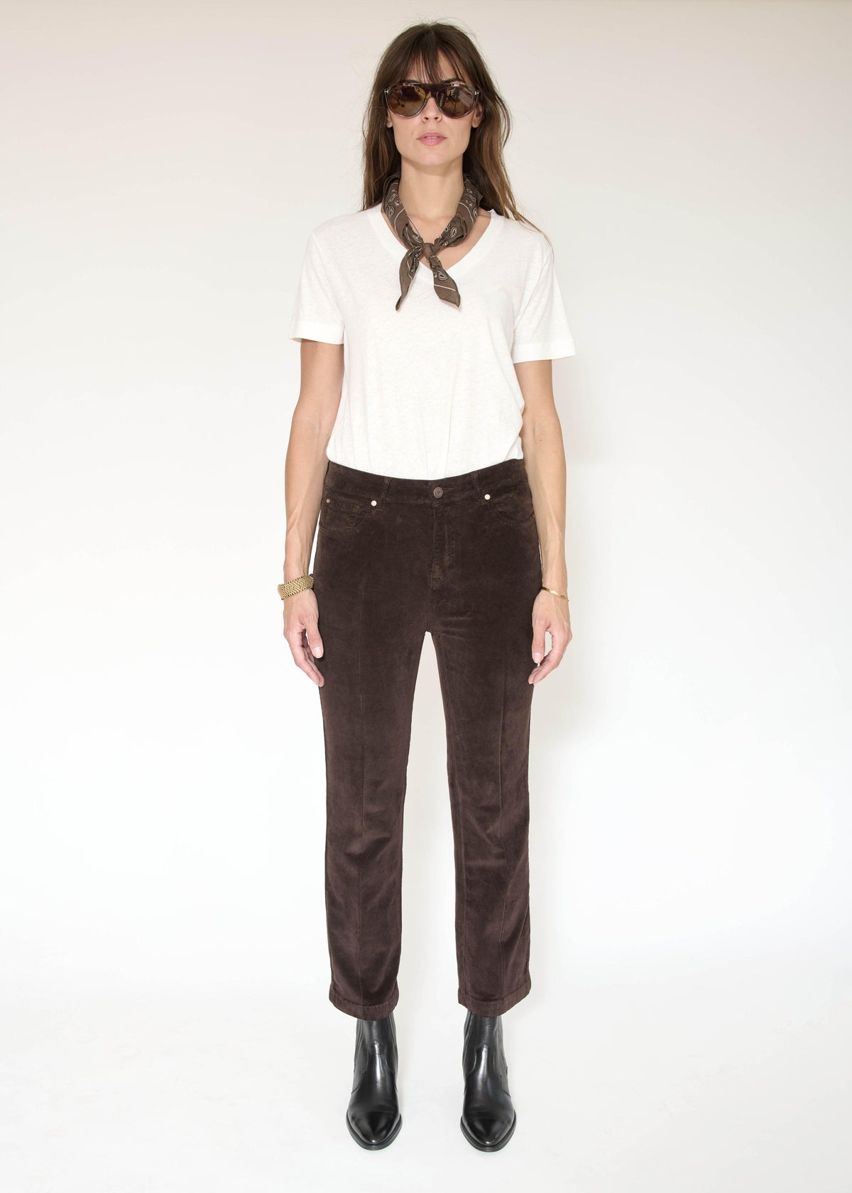 Pantalon - THE LINDA VELVET-BROWN