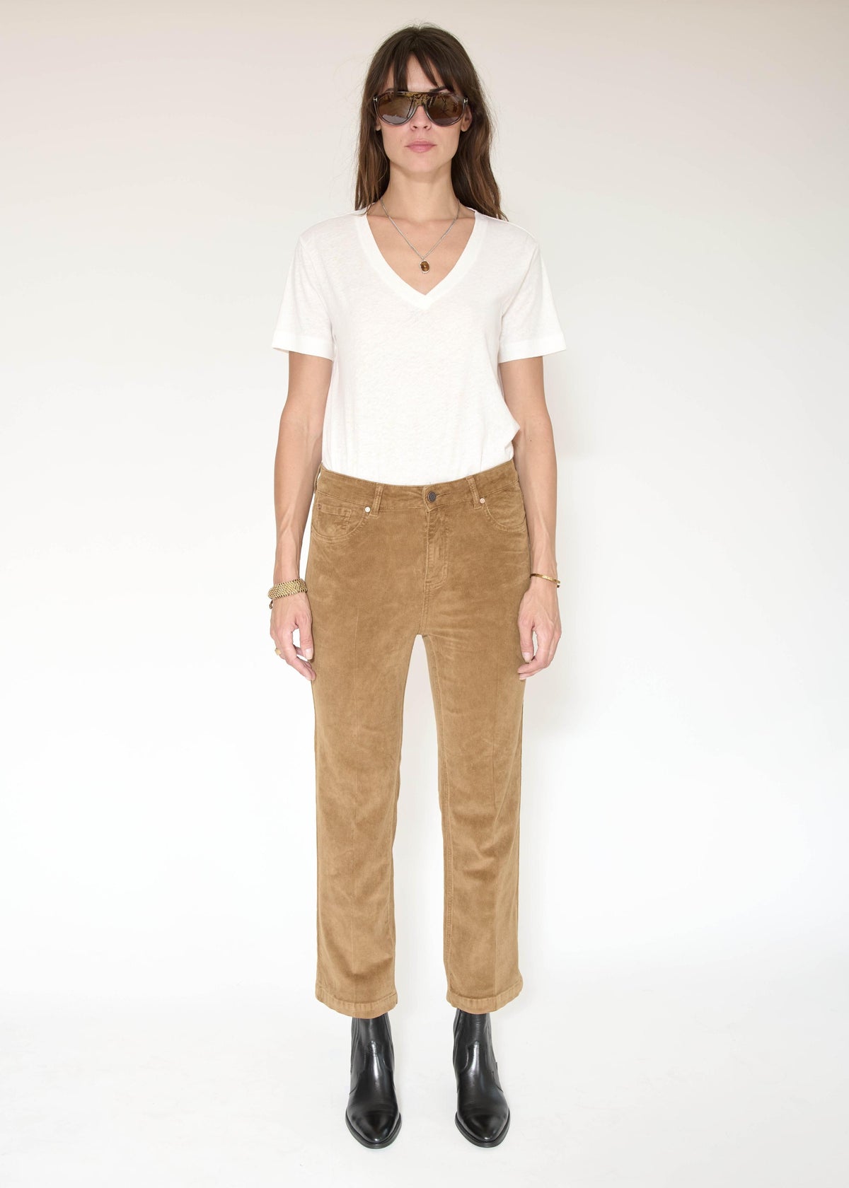 Pantalon - THE LINDA VELVET-CACAO