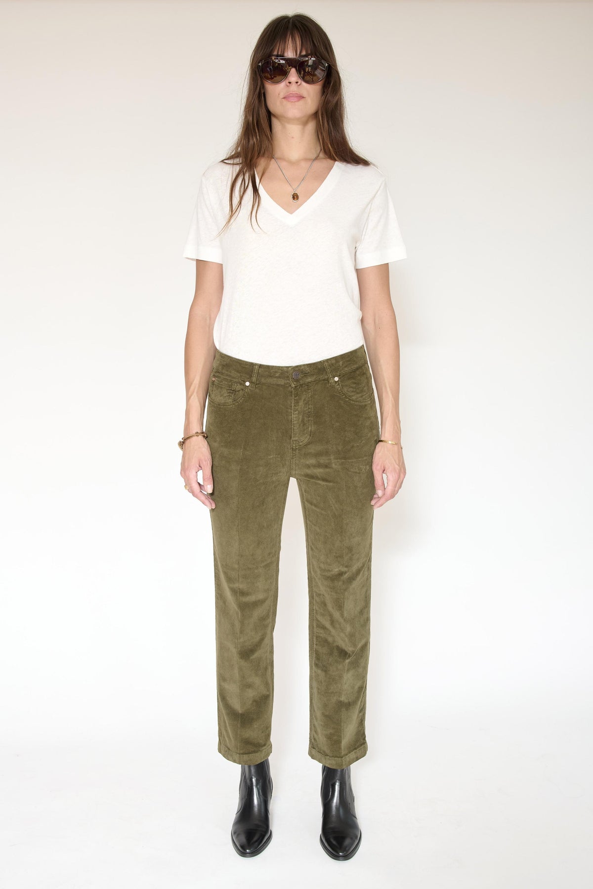 Pantalon - THE LINDA VELVET-KAKI