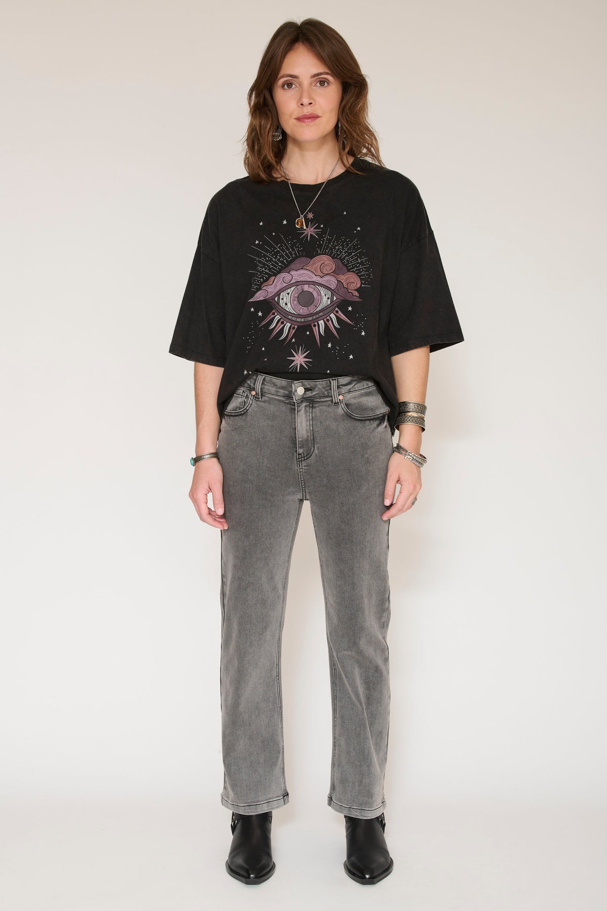 Jean - THE LINDA POWER STRETCH-GREY - KURT WASH